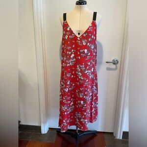 Rag & Bone Zoe V-Neck Sleeveless Zoe Floral-Print Silk Dress Size L